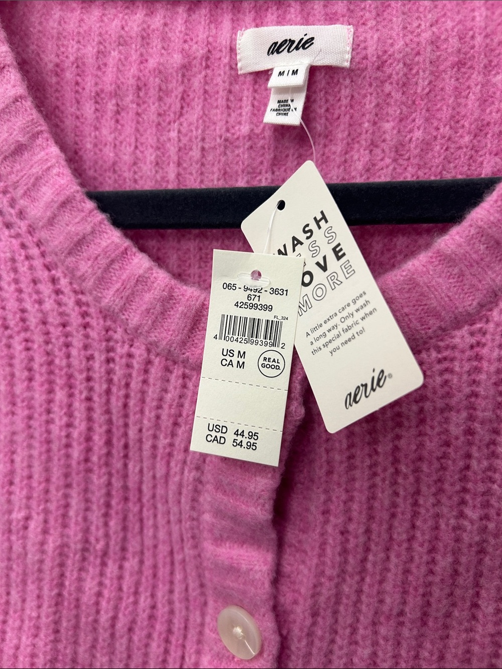 aerie Button-Front Ribbed Cardigan - Picture 3 of 6